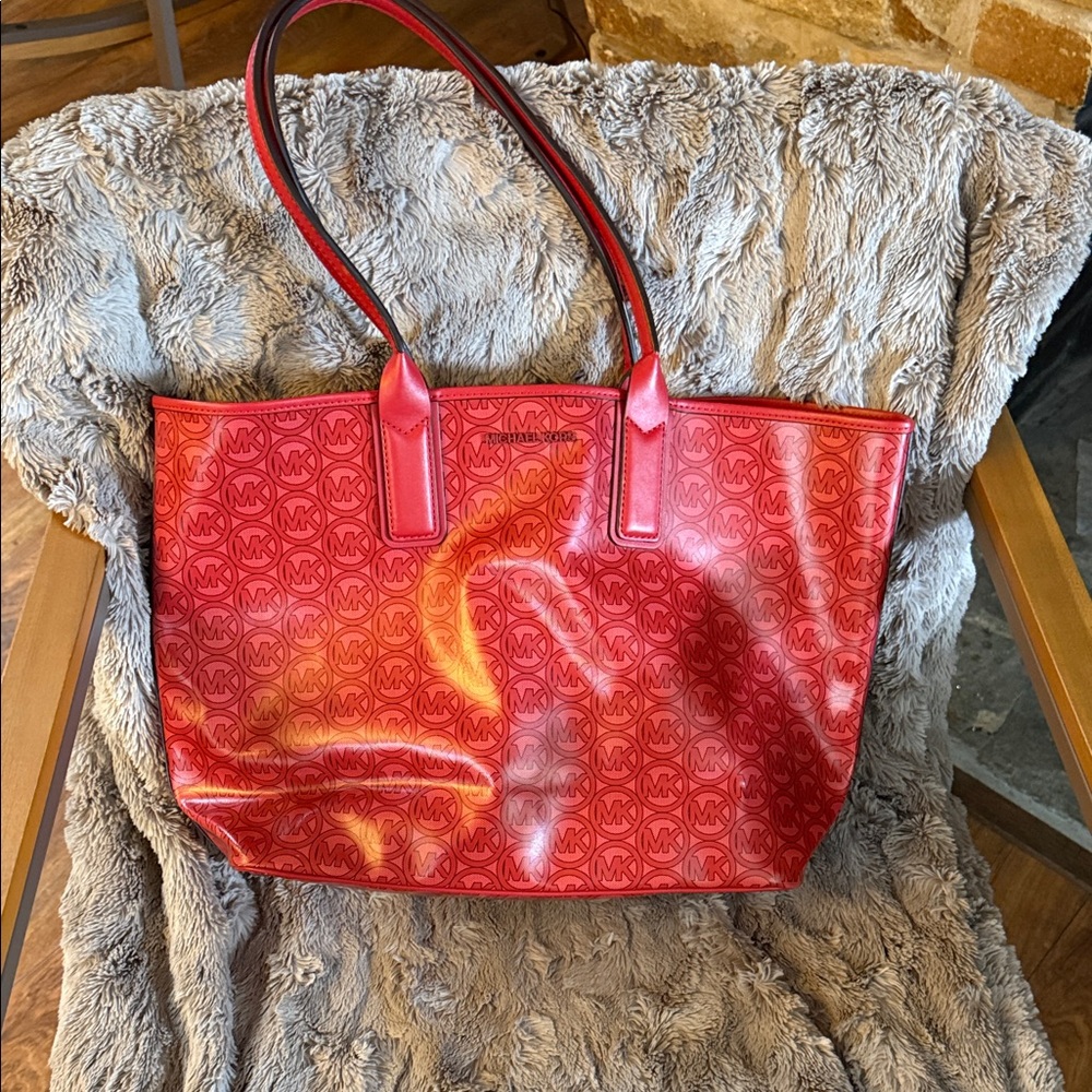 Michael Kors Glossy Red Tote Bag